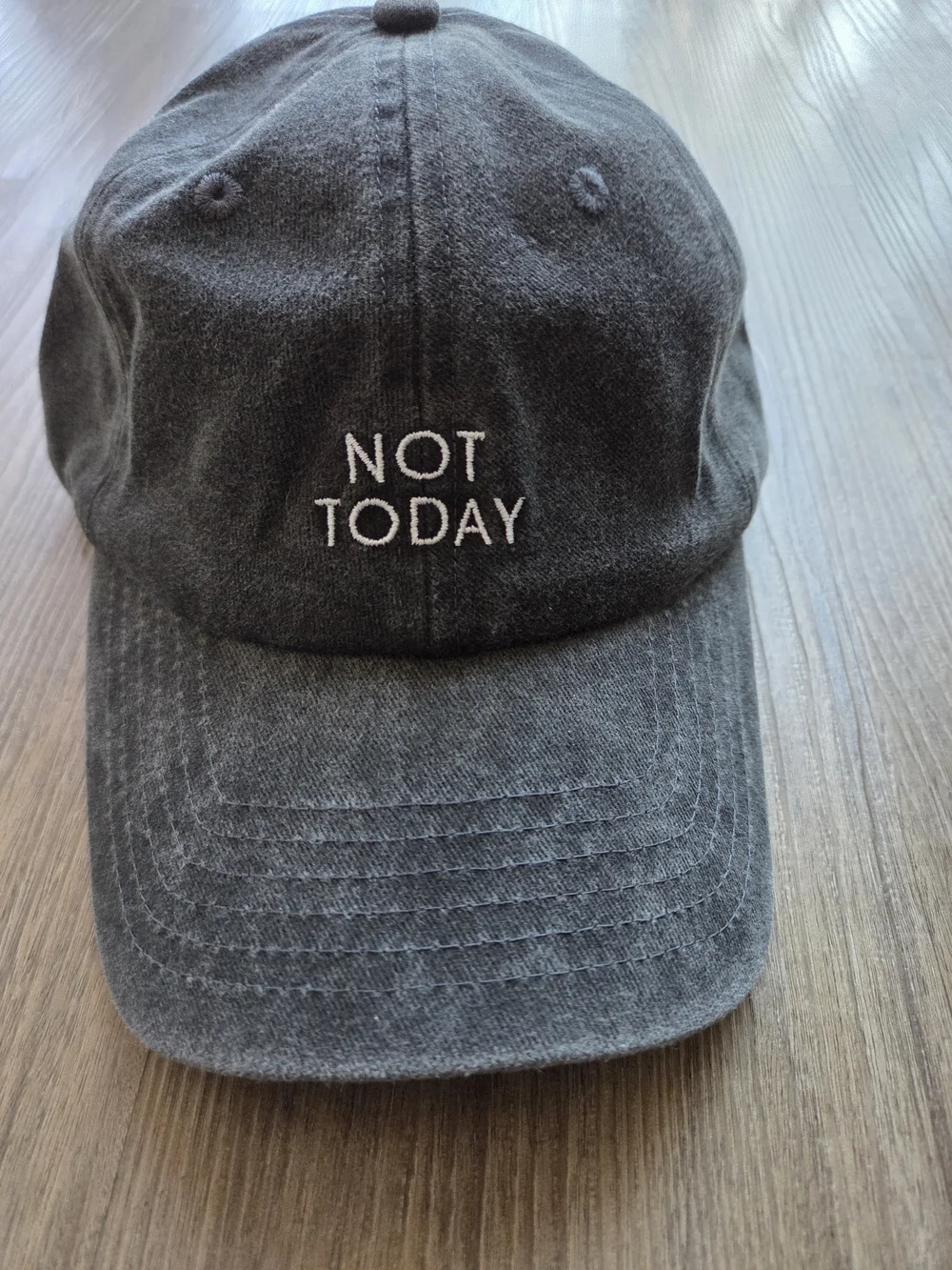 NWOT Caps: Arey Not Today Charcoal Gray & Biossance Sage Green Dad Hats Lot of 2
